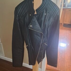 Elegant Black Leather Moto Jacket BNWT gorgeous!!!!!
